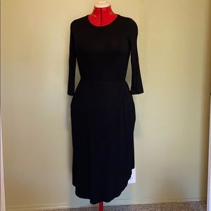 Midi Black Dress with Pockets!